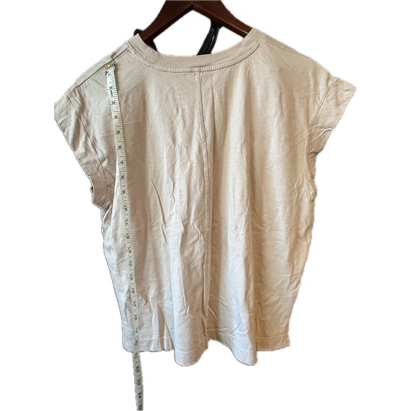 A New Day Womens Tee Beige Cap Sleeve Cotton Modal T-Shirt Medium | Muscle - Picture 2 of 6